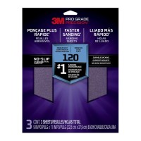 3M Pro Grade Precision Sanding Sheets 26120TRI-3 120 Grit, Pack of 3